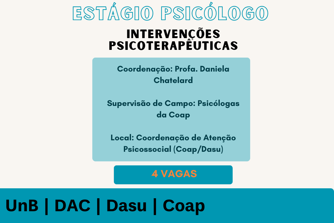 Estágio Psicólogo(a) - Intervenções Psicoterapêuticas